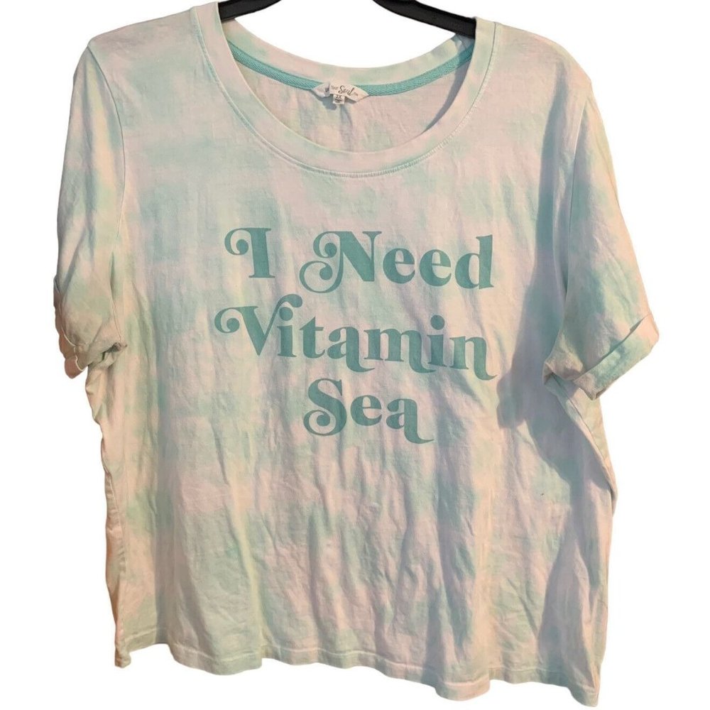 Bare Your Soul Plus Size 2X Green Tie-dye T-shirt